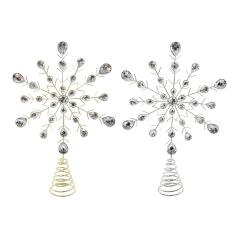 Diamante Snowflake Tree Topper - Assorted