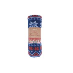 Fairisle Fleece Throw Navy 120x150cm