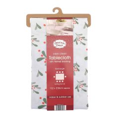 Jingle Bells Wipe Clean Christmas Tablecloth 132x230cm
