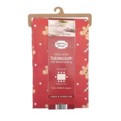 Warm Wishes Gingerbread Design Wipe Clean Tablecloths 132x230cm