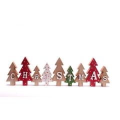 9 Piece Wooden Christmas Decoration