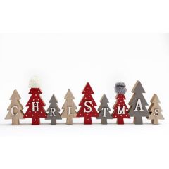 Wooden Tree Christmas Word Decoration 40cm