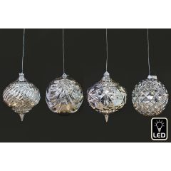 Christmas Lights Silver LED Bauble 20cm