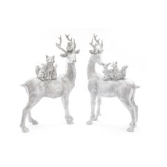 Assorted Christmas Silver Reindeer & Squirrel Ornament