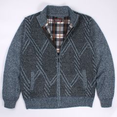 Men's Full Zip Sweater Willow Dark Blue by Charles Norton at Guineys Ireland