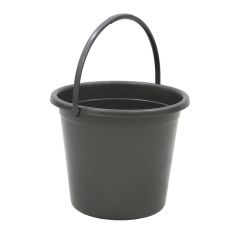 10 Litre Round Recycled Plastic Bucket - Grey