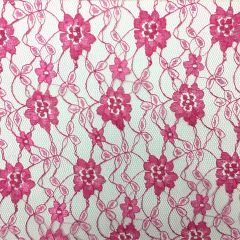 Embroidered Lace Fabric Cerise