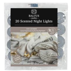 20 Pack of Cosy Cashmere 8 Hour Tea Lights by Baltus