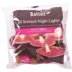 20 Pack of Winter Berry 8 Hour Tea Lights by Baltus
