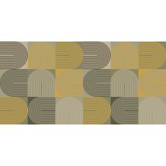 Retro Circles Ochre Oil Cloth Tablecloth 308.2 - Price by the Metre