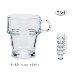 Stackable Glass Mug 28cl