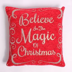 Believe In Magic Chenille Christmas Cushion Cover 