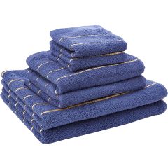 6 Piece Stripe Towel Bale Set Navy