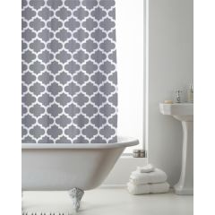 Shower Curtain With Rings - Moroccan Grey