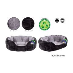 Ribbed Round Pet Bed Small Black