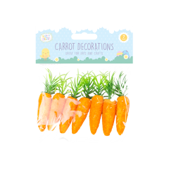 Easter Bonnet Carrot Decorations - 7 Pack