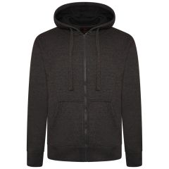 Mens Outsize Full Zipped Hoodie Charcoal By Forge