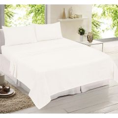 Brushed Cotton Flannelette Sheet Sets Plain White
