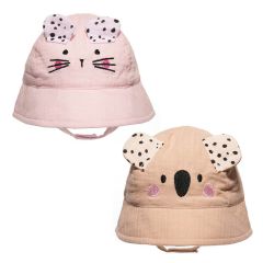 Baby Bucket Animal Hat Embroidered