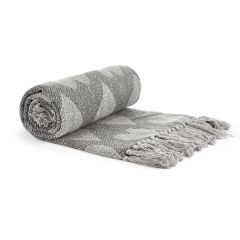Hearts Recycled 100% Cotton Throw Charcoal