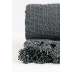 100% Cotton Honeycomb Throw Charcoal 50x60"