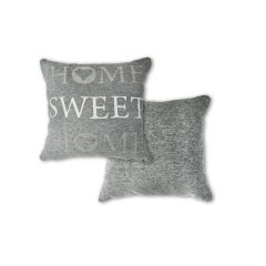 Home Sweet Home Chenille Silver Cushion Cover 17"