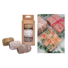 Christmas 3 Pack Gold Raffia & Twine - Online Offer Only
