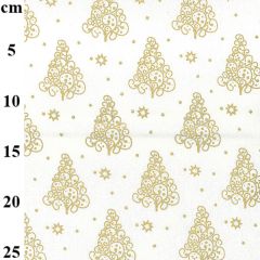 Cream & Gold Trees  JLX0156 100% Cotton Christmas Fabric