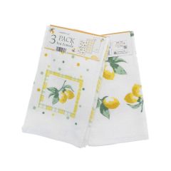 Lemons 3 Pack 100% Cotton Tea Towel by Country Club