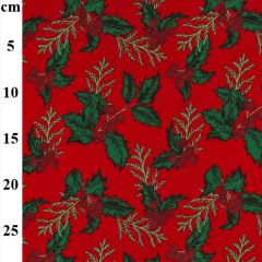 Poinsettia Red P367 100% Cotton Christmas Fabric