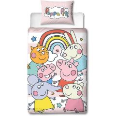 Peppa Pig Playful Panel Print Single Duvet Cover Set