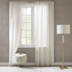 Plain White Voile Curtain Panel