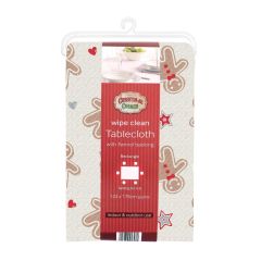 PVC Wipe Clean Christmas Tablecloth 132x178cm Gingerbread