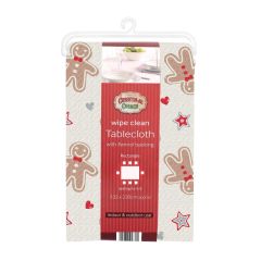 PVC Wipe Clean Christmas Tablecloth 132x230cm Gingerbread