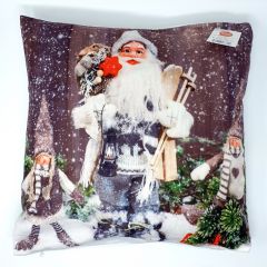 Snow Falling Printed Christmas Cushion Cover