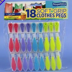 18 Soft Grip Clothes Pegs