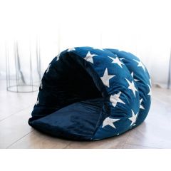 Navy Star Small Pet Bed