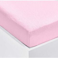 Terry Towelling Fitted Sheet Pink by Velosso