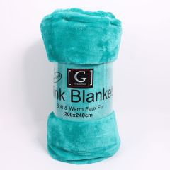 Faux Mink Throw Teal