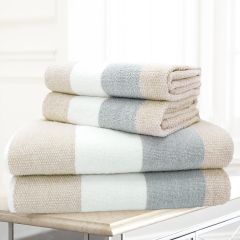 100% Cotton Weston Stripe 600gsm Towels - Natural