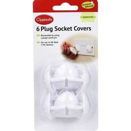 Clippasafe 6 Plug Socket Covers | 3 Pin Child Safety Protectors