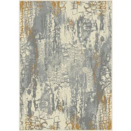 Modern Style Florence Ochre Gold Mustard Grey Triangle Rugs (80cm - View #5