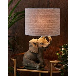 Grey Elephant Table Lamp Lighting Guiney's - Main Image