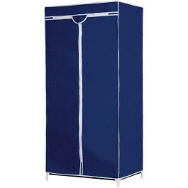 Canvas Fabric Blue Wardrobe Storage – Compact & Durable Organizer