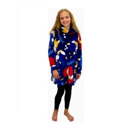 Sonic The Hedgehog Fleece hoodiedeken voor jongens en tieners, oversized fleece poncho, eenheidsmaat gamingcadeaus voor jongens (blauw
