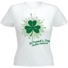 St. Patrick's Day Shirts For Women – Irish Shamrock Striped Short Sleeve Tee In Green - View #6