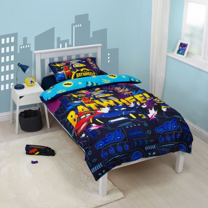 Batman Batwheels Panel Single Duvet Cover Set Reversible