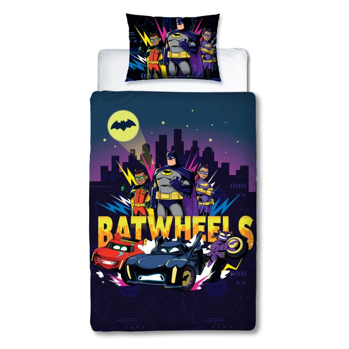 Batman Batwheels Panel Single Duvet Cover Set Reversible