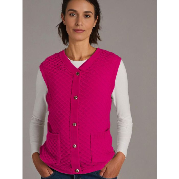 Women s Sleeveless Knitted Cardigan Purple Ireland