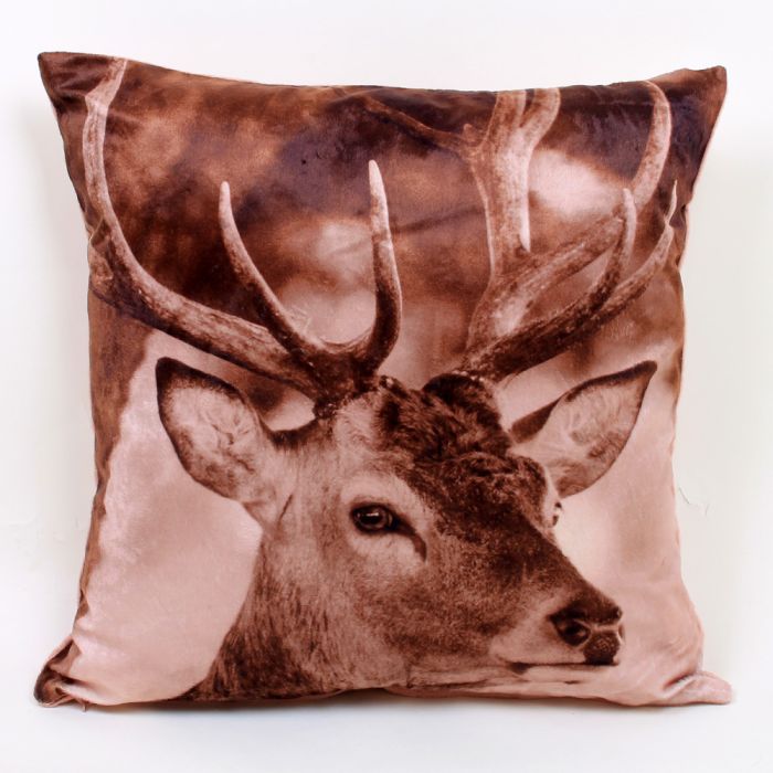 Living Room Soft Touch Stag Cushion Cover 17x17